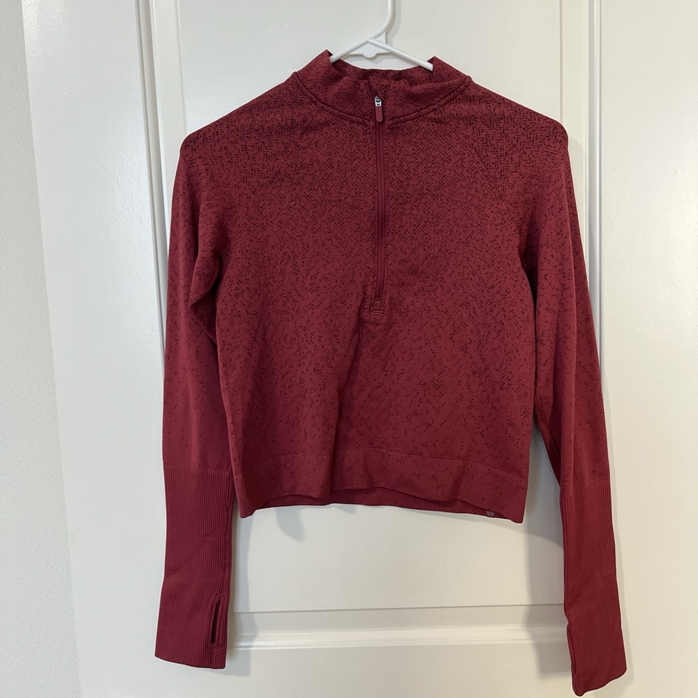 Lululemon Athletica Maroon Quarter-Zip Sweatshirt